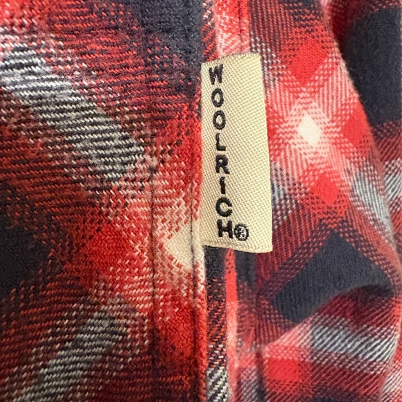 Woolrich Men's Long Sleeve Flannel Button Shirt Red/Blue Plaid, Size L - Picture 3 of 4
